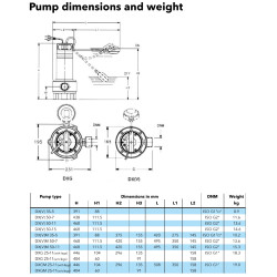 Flygt DXGM/25-11/A FLY 1.1kW 230V max. 25m 120L/min. fekalinio siurblio schema