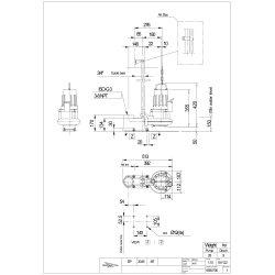 Flygt DP3045 MT/230 1.2kW 400V max. 9.9m 500L/min. fekalinio siurblio schema