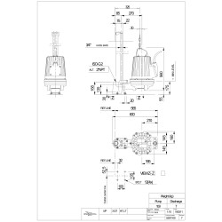 Flygt MP3127.170 HT/53-255 10.9kW 400V max. 68m 348L/min. fekalinio siurblio schema