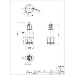 Flygt PL 7040.180-650 50kW 400V max. 6m 48666L/min. fekalinio siurblio schema