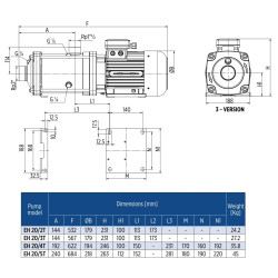 E-Tech EH20/5T daugiapakopio siurblio schema