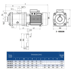 E-Tech EH20/3T daugiapakopio siurblio schema