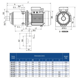 E-Tech EH5/7T daugiapakopio siurblio schema