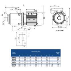E-Tech EH9/4 daugiapakopio siurblio schema