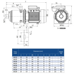 E-Tech EH3/7 daugiapakopio siurblio schema