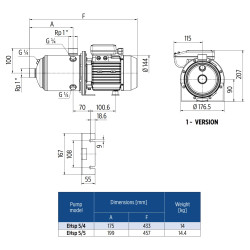 E-Tech EHSP5/5 daugiapakopio siurblio schema