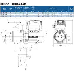 E-Tech EH DTm5/3T6 daugiapakopio siurblio schema