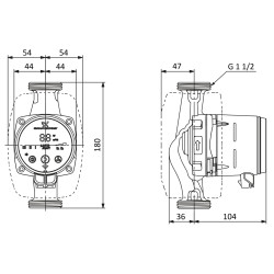 Grundfos Alpha2 25-60 180 drenažinio siurblio schema