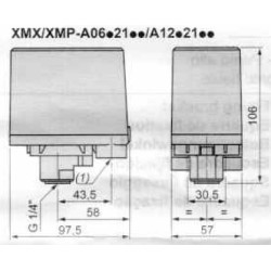 Telemecanique XMP 230V IP54 1-6 bar matmenys