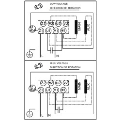 Grundfos TP 32-120/2 A-F-A-BQBE-DX1 linijinio vienpakopio siurblio elektrinė schema