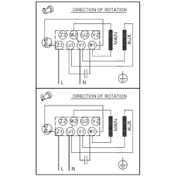 Grundfos TP 32-180/2 A-F-A-BQBE-EX1 linijinis vienpakopio siurblio elektrinė schema