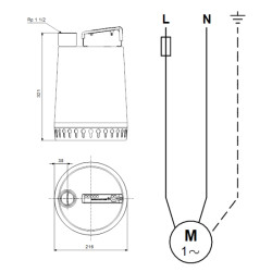 Grundfos Unilift AP12.40.04.A1 drenažinio siurblio schema