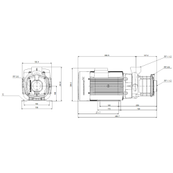 Grundfos CM 10-3 A-R-A-E-AQQE- F-A-A-N sausai statomo daugiapakopio siurblio schema