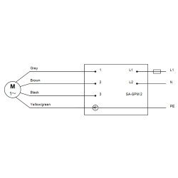 Grundfos SP 3A-12 vandens siurblio gręžiniui elektrinė schema