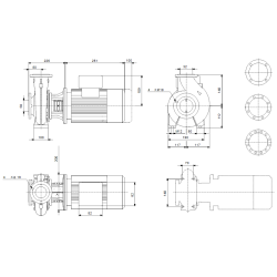 Grundfos NB 32-125.1/110 AAF2AESBAQEGW1 sausai statomo vienpakopio siurblio schema