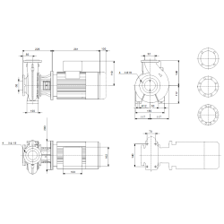 Grundfos NB 32-125.1/121 AAF2AESBAQEHW1 sausai statomo vienpakopio siurblio schema