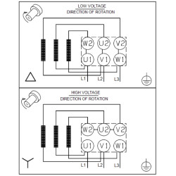 Grundfos NB 32-125.1/121 AAF2AESBAQEHW1 sausai statomo vienpakopio siurblio elektrinė schema
