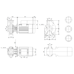 Grundfos NB 32-125/115 AAF2AESBAQEHW1 sausai statomo vienpakopio siurblio schema