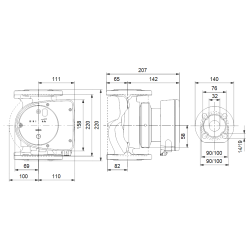 Grundfos Magna1 32-80 F 220 cirkuliacinio siurblio schema