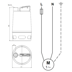 Grundfos Unilift AP35.40.06.A1V drenažinio siurblio schema
