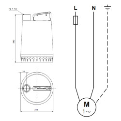 Grundfos Unilift AP12.40.08.A1 drenažinio siurblio schema