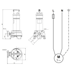 Grundfos Unilift APG.40.10.A1 fekalinio siurblio schema