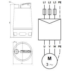 Grundfos Unilift AP50.50.11.A3.V drenažinio siurblio schema