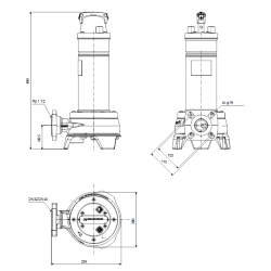 Grundfos Unilift APG.40.10.A3 fekalinio siurblio schema