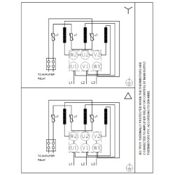 Grundfos TP 125-310/2 A-F-A-BQQE-QW1 linijinio vienpakopio siurblio elektrinė schema