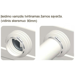 LEO WC601 nuotekų siurblinės įleidimo vamzdžio tvirtinimas