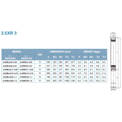 LEO 3.5XR3 vandens siurblių gręžiniui schema