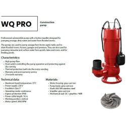 Fekalinis siurblys Ibo WQ Pro 1500 1.5kW 230V 12m 700L/min. aprašymas