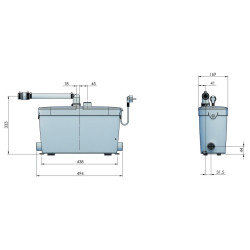 SFA Saniaccess Pump nuotekų siurblinių schema