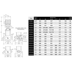 Linijinių daugiapakopių siurblių Ibo CV/CVI10 schema